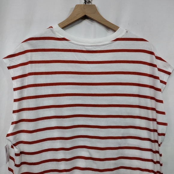 NWT Old Navy EveryWear Tie-Front Top Women's XXL White Red Retro 90s Y2K Casual - Picture 6 of 11